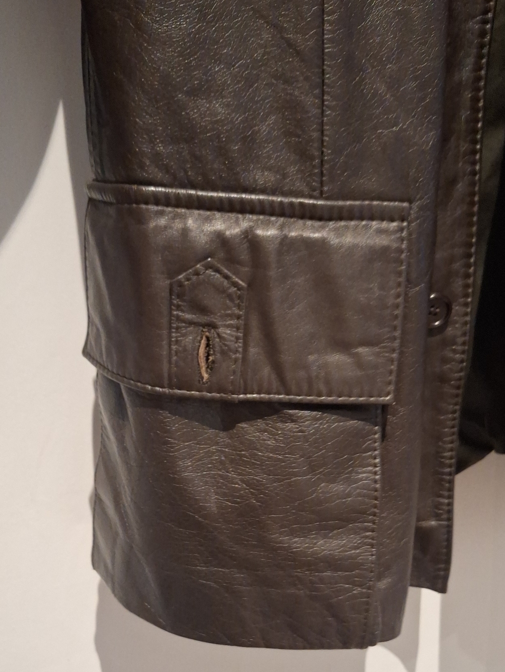 Antelope Vintage Brown Leather Military-Style Field Jacket - Picture 5 of 11